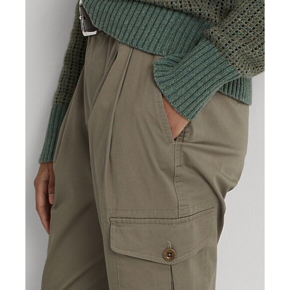 Lauren Ralph Lauren Women's Size 16 Pleated Cargo Pant NWT Micro Sanded Twill - Picture 2 of 11